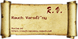 Rauch Varsány névjegykártya